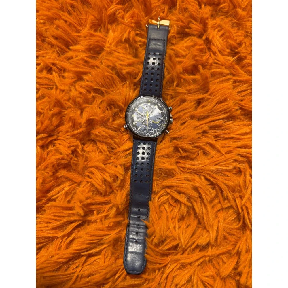 Citizen Eco-Drive Blue Angels World Chronograph Watch AT8020-03L Mens Blue
